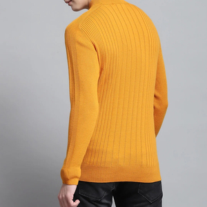 Suéter de Cuello Alto Acanalado para Hombre, Color Sólido, Manga Larga, Tejido de Punto, para Otoño, 100% Acrílico - Product Image 3