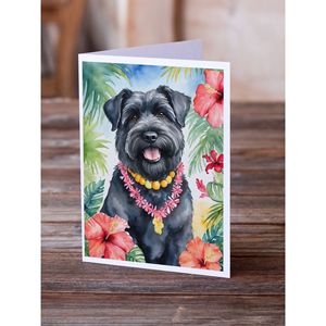 Cartes de vœux lunatiques Bouvier Des Flandres Luau Pack de 8 A7 Taille 5x7 Cartes vierges avec enveloppes - Product Image 2