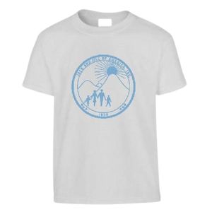 เสื้อยืดคอกลมแขนสั้นสีขาวพร้อมลายกราฟิกสีน้ำเงินลำลองสวมใส่ได้ทุกวันสตรีทแวร์เสื้อผ้าลำลองสำหรับทุกเพศที่สวมใส่สบาย - Product Image 1