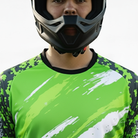 Jersey de Motociclismo de Manga Larga con Estampado por Sublimación, Diseño Personalizado, Secado Rápido, Transpirable, Poliéster, Verano/Invierno