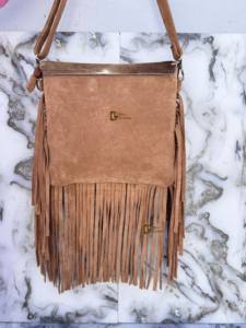 Sac à main bandoulière unique en cuir de vachette à poils, avec franges et motifs, élégant, idéal pour les cadeaux - Product Image 4