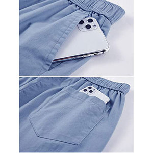 Pantalones Cortos Cargo Casuales de Algodón para Mujer, al por Mayor, Personalizados, de Color Sólido, con Cordón en la Cintura, Multibolsillos, Transpirables, Estilo Casual - Product Image 5