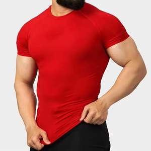 Camiseta ajustada de cuello redondo, camiseta de algodón para hombre, ropa deportiva, camiseta con MOQ bajo - Product Image 2
