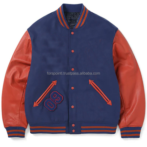 OEM personnalisé hiver Vintage école collège hommes vestes en cuir manches laine Baseball Letterman Varsity veste pour hommes - Product Image 5