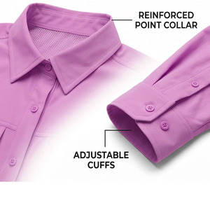 Chemise de pêche à manches longues boutonnée de couleur unie, personnalisable, séchage rapide, pour femmes, meilleure performance - Product Image 4
