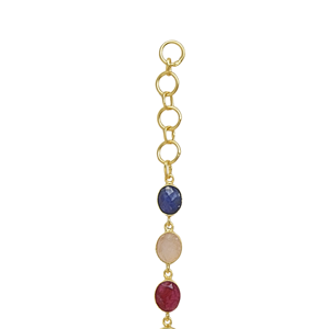 <b>Gold</b> Plated Brass <b>Beaded</b> Chain <b>Bracelet</b> Multi Color Freshwater Quartz Stones Bohemia Style Geometric Certified Unisex Jewelry - Product Image 2