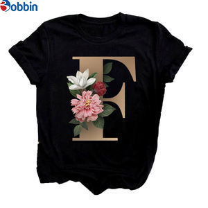 Camiseta de moda con combinación de letras y nombre personalizado para mujer, nueva camiseta de verano para parejas, ropa transpirable con estampado del alfabeto - Product Image 6