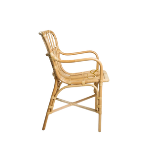 Silla de Comedor Dune de Ratán Natural con Respaldo Curvo – Silla Tejida a Mano para Interiores y Mobiliario de Cafetería - Product Image 2