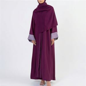 Abaya Personalizable, Transpirable, Premium, Cerrada, Holgada, Estilo Plisado, Vestido Musulmán para Mujer, Lino, Abayas Islámicas Turcas - Product Image 1