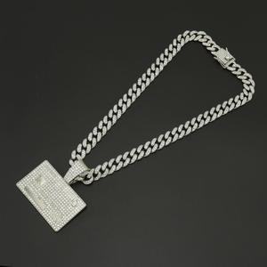 Collar Hip Hop con Colgante de Tarjeta de Crédito, Diamante Moissanita, Cadena Cubana de Plata 925 - Product Image 3