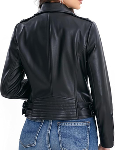 Chaqueta de Cuero Estilo Casual para Viaje, Estilo Urbano, Personalizada, Estilo Motero, de Piel de Oveja, para Mujer, Calidad de Exportación - Product Image 6