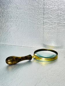 OLD WORLD TREASURE HANDICRAFTS 4'' Handmade Durable Brass Magnifying Glass Brass Finish Wooden Handle Model MG-089 Modern Style - Product Image 6