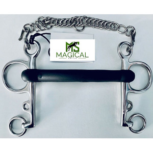 Mors à cheval sur mesure de haute qualité, mors Pelham en caoutchouc, mors en acier inoxydable, toutes tailles disponibles en stock - Product Image 3
