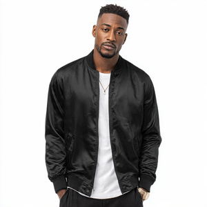 Veste en satin brillant pour homme, vente en gros, vestes en satin légères pour homme, veste bomber en satin de soie pour homme, veste de rue pour homme - Product Image 5