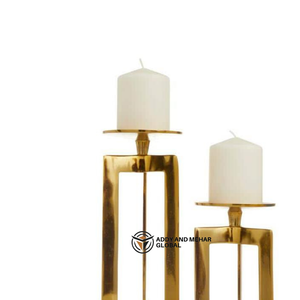 Ensemble de porte-bougies en résine d'os de luxe |   Support de bougie pilier moderne, écologique et durable pour la maison, l'hôtel, Noël, la Saint-Valentin - Product Image 3