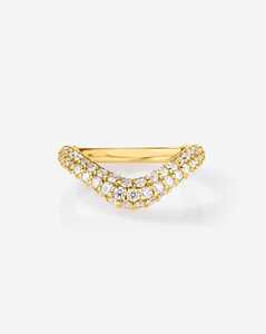 แหวนเพชรแบบซ้อนได้ 3/4 วง ฝังเพชรแบบ Pave ทองคำแท้ 10k 14k 18k ทรงกลม เพชรเลี้ยงในห้องปฏิบัติการ ดีไซน์โค้ง สำหรับงานแต่งงาน ครบรอบแต่งงาน เครื่องประดับชั้นดี - Product Image 5