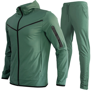 Vêtements de sport pour la gym, vêtements de sport techniques en molleton respirant, légers, décontractés pour l'été, ensembles de survêtements à capuche unisexes en deux pièces pour le jogging - Product Image 2