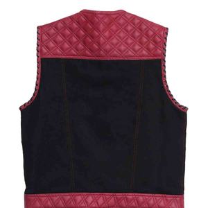 Super calidad suave hombres motocicleta cuero Real grano completo corte chaleco Biker Gilet chaleco - Product Image 2