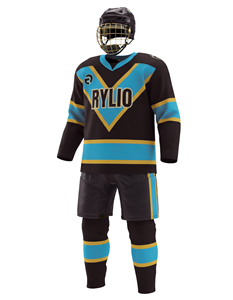 Tenue de hockey sur glace personnalisée assortie à un maillot de hockey sur glace, ainsi qu'un maillot de hockey sur glace par sublimation et un uniforme de hockey sur glace. - Product Image 2