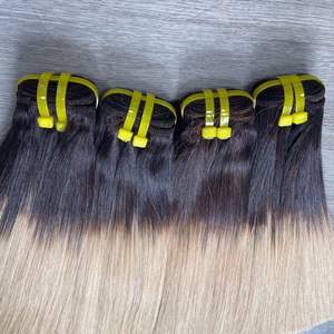 Super Double Drawn Vietnamese Dark Root Blonde <b>Color</b> Ultra-Quality Bone Straight Human <b>Hair</b> 100% Vietnamese <b>Hair</b> - Product Image 6