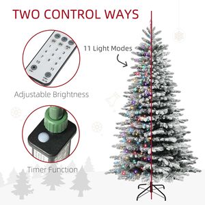 Albero di Natale Artificiale Pre-Illuminato da 210 cm con 500 Luci LED e 1264 Punte di Rami, Effetto Neve, Verde - Product Image 5
