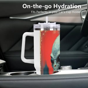 Gobelet isotherme personnalisé 40 oz, design Alien, en acier inoxydable, mug de voyage - Product Image 3