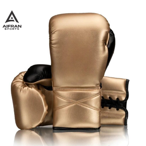 Guantes de Boxeo Aifran Premium Golden, Guantes de Entrenamiento de Piel Sintética de Lujo, Logotipo Personalizado, Equipo de Gimnasio y Fitness al por Mayor - Product Image 1