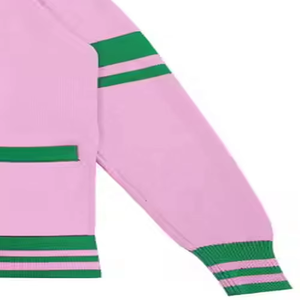 Custom Alpha Sorority Greek Unisex Knitted Sweater Cardigan Solid V-neck Spring Autumn Winter Casual Breathable Quick Dry - Product Image 6