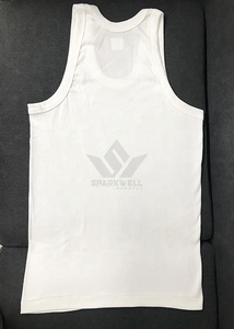 <b>Men's</b> <b>White</b> Sleeveless O-Neck Tank Top Quick Dry Breathable Knitted Polyester Athletic Fitness Sports <b>Vest</b> - Product Image 5