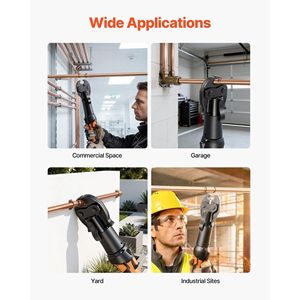 Utensili a pressione serie ProPress Compact per sistemi HVAC, 3 pezzi, ganasce di pressione da 1/2\", 3/4\", 1\" per connessioni di tubi in rame - Product Image 6