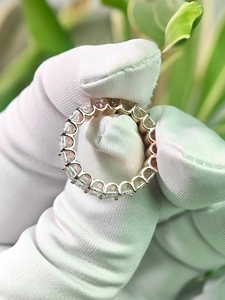New Trendy Radiant Cut Moissanite Diamond Hip Hop Style <b>Ring</b> Comes with U-Prong Setting Full <b>Eternity</b> Band for Women Wholesale - Product Image 2