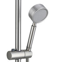 Douche murale multifonctionnelle numérique à jet de massage, thermostatique à quatre niveaux, en acier inoxydable brossé chromé, style piano romantique
