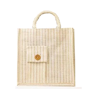 กระเป๋าช้อปปิ้งผ้ากระสอบคุณภาพพรีเมียม ลายเรขาคณิต สไตล์โบฮีเมียน แฟชั่น สะพายง่าย หูหิ้วบุผ้า แข็งแรง จุของได้เยอะ - Product Image 2