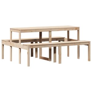 Tavolo da Picnic in legno massello di pino 63 "x 52.8" x 29.5 "dimensioni per uso esterno - Product Image 2