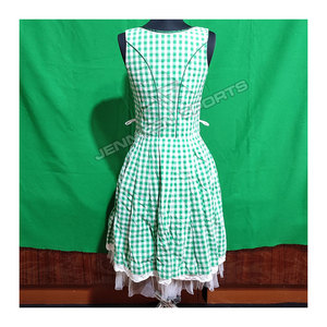 Women <b>Green</b>&White Checkered Lace-Up Dirndl <b>Dress</b> 3 Piece Bavarian Oktoberfest Costume Blue <b>Gingham</b> Trachten Outfited - Product Image 6