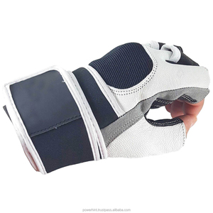 Gants de sport légers et respirants à demi-doigts en cuir PU pour la musculation, unisexe, avec support de poignet à enfiler - Product Image 5