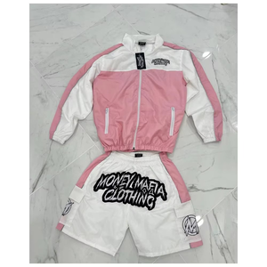 Customization Men's Nylon Windbreaker Short Set Full Zip Streetwear Tracksuit Cargo Pocket Shorts OEM ODM Hoodies Manufacture - Product Image 6
