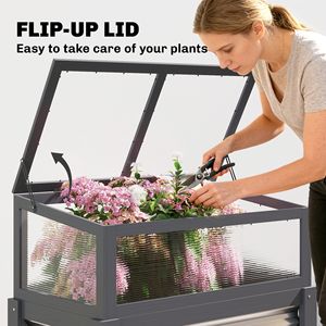 Kit per Aiuola Rialzata con Mini Serra Pieghevole, Contenitore per Piante con Gambe di Drenaggio e Rivestimento per Fiori e Verdure - Product Image 5