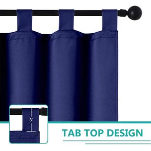 Tende di Lusso in Lana Blu Navy 50x84 Pollici, Oscuranti di Alta Qualità per Soggiorno e Camera da Letto, Spesse e Calde con Cinghie - Product Image 1