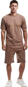 Ensemble court pour homme en coton premium, t-shirt et short assortis, coupe décontractée, tenue décontractée pour tous les jours, streetwear d'été - Product Image 3