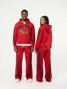 Conjunto Deportivo de Invierno para Hombre al por Mayor con Rayas Blancas, Sudadera con Capucha y Pantalones de Entrenamiento, Talla Grande, 100% Algodón - Product Image 2