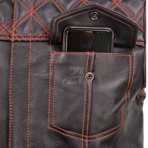 Latest Design Reasonable Price Men Leather Vest Premium Quality Top Selling Breathable Men Leather Vest - Product Image 5