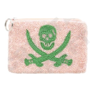 Geen Beautiful Monedero de moda con accesorio de cuentas de semilla de calavera dirigido para entusiastas de la moda - Product Image 1