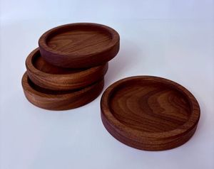 <b>Round</b> Wooden Coasters Set 300 Mm Diameter Modern Design Non Slip <b>Mats</b> & Pads - Product Image 2