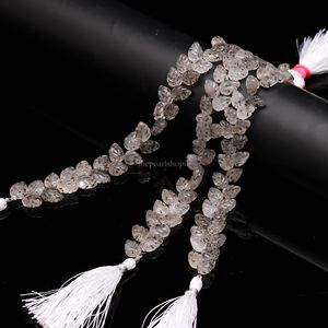 Cuentas de cuarzo con puntos talladas a mano en forma de hoja de 10 mm a 11 mm, hilo de cuentas de piedras preciosas de cuarzo natural con puntos, cuentas talladas sueltas, fabricante. - Product Image 5