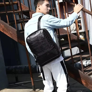 Wholesale Fashion Men's Leather <b>Backpack</b> Bags College School Party Style PU Material for Teens - Product Image 4