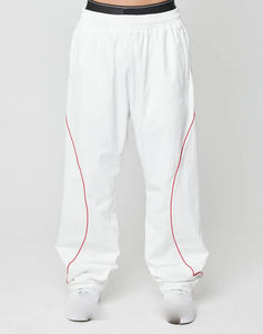 Pantalon coupe-vent Nikke blanc pour homme, taille élastique, bande latérale, décontracté, léger, pantalon d'été, coupe-vent - Product Image 1