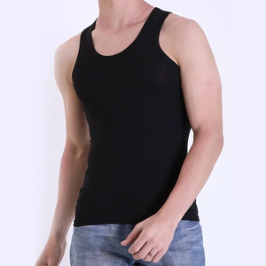 <b>Men's</b> <b>White</b> Polyester Breathable Tank Tops Plus Size O-Neck Casual Knitted Solid Color Sleeveless <b>Vest</b> 120g - Product Image 6