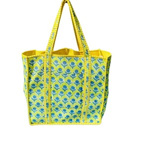 Bolsa de Compras Acolchada con Estampado Floral Amarillo, Estilo Moderno para Todas las Temporadas, Tela No Tejida - Product Image 3