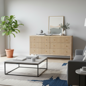 Mueble para TV de Estilo Mid-Century, Madera Sólida, Acabado Personalizado, Diseño Europeo Moderno, 6 Cajones, Almacenamiento para Sala de Estar - Product Image 5